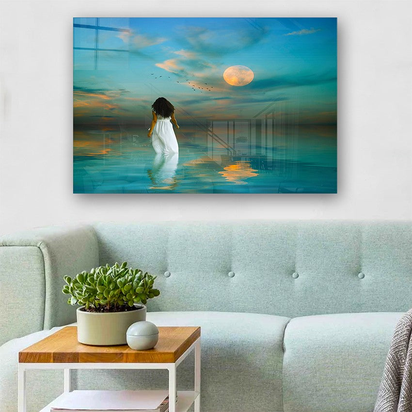 Quadro Decorativo em Vidro Temperado Multicolor 50x70cm - Arte Moderna para Parede