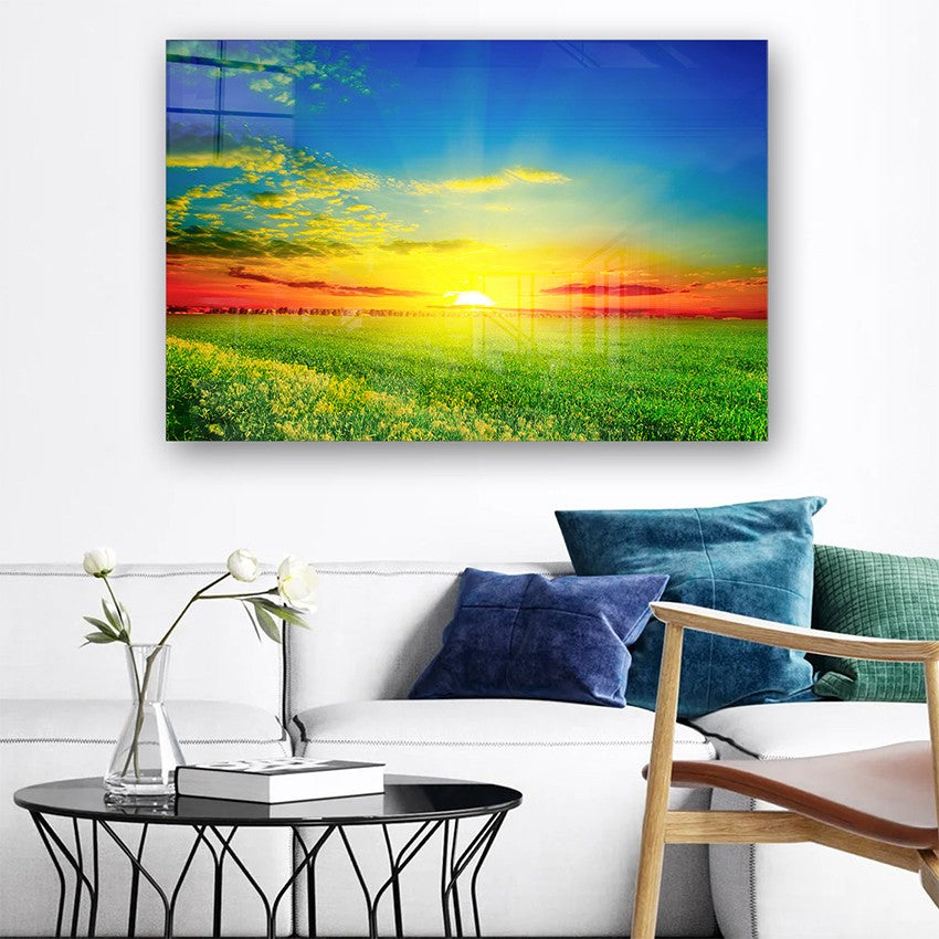 Quadro Decorativo em Vidro Temperado Multicolor 50x70cm - Arte Moderna para Parede