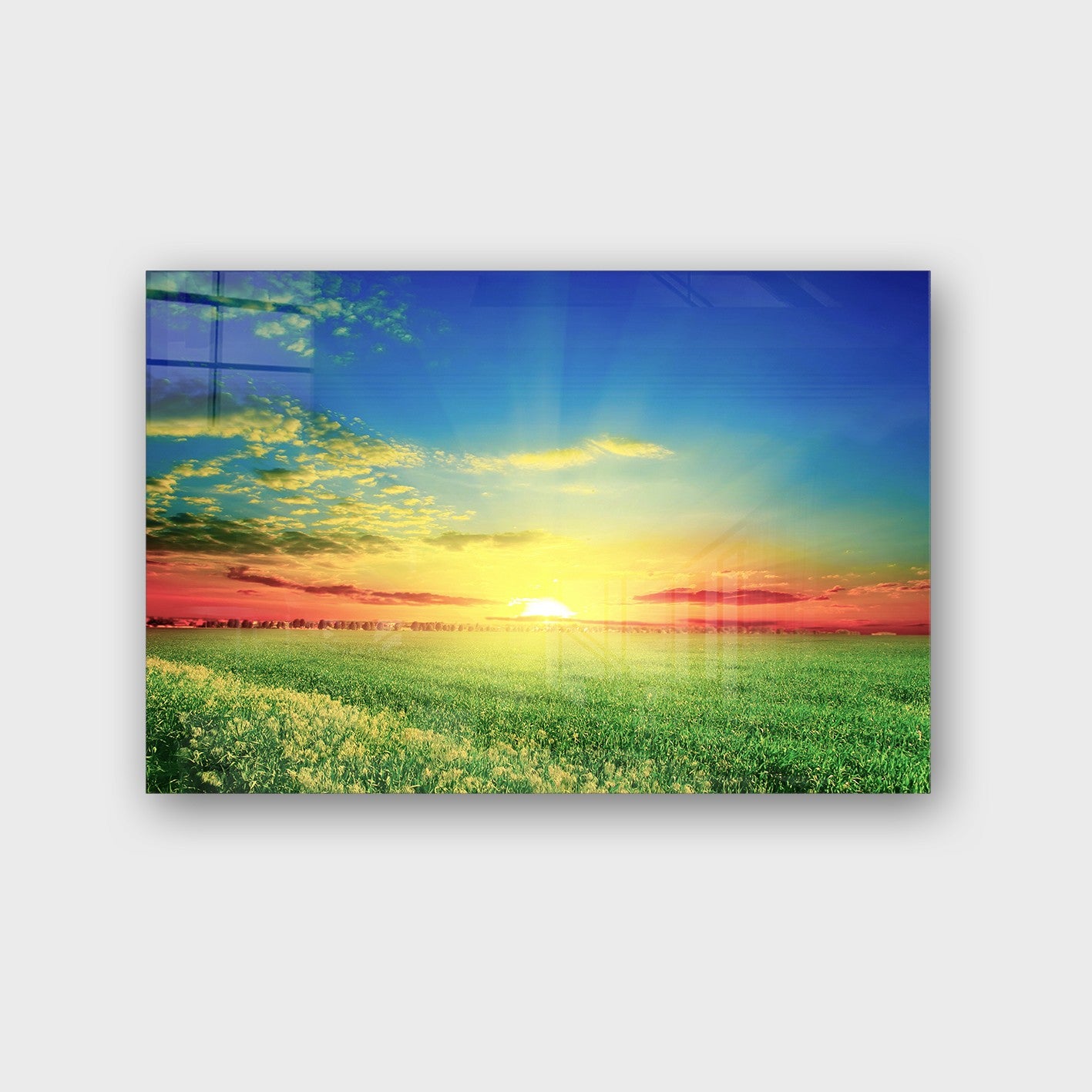 Quadro Decorativo em Vidro Temperado Multicolor 70x100cm - Arte Moderna para Parede