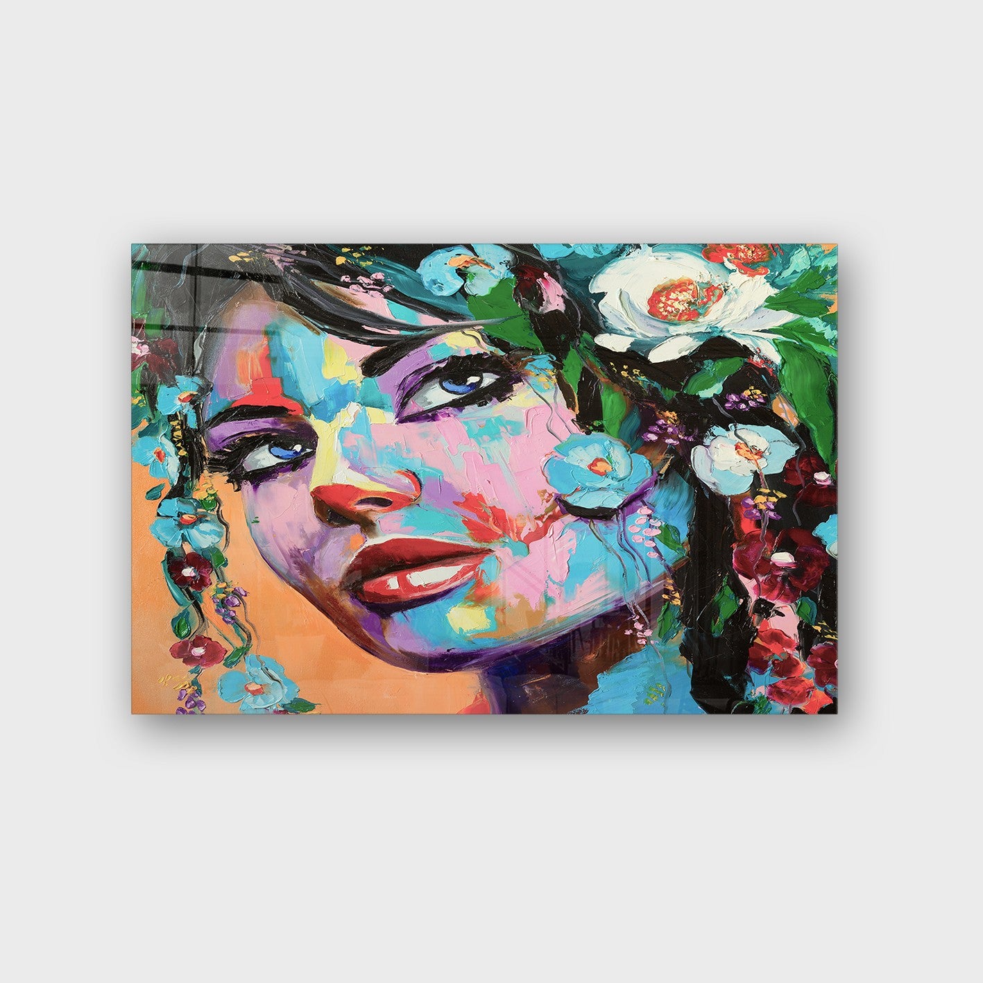 Quadro Decorativo em Vidro Temperado Multicolor 40x60cm - Arte Moderna para Parede