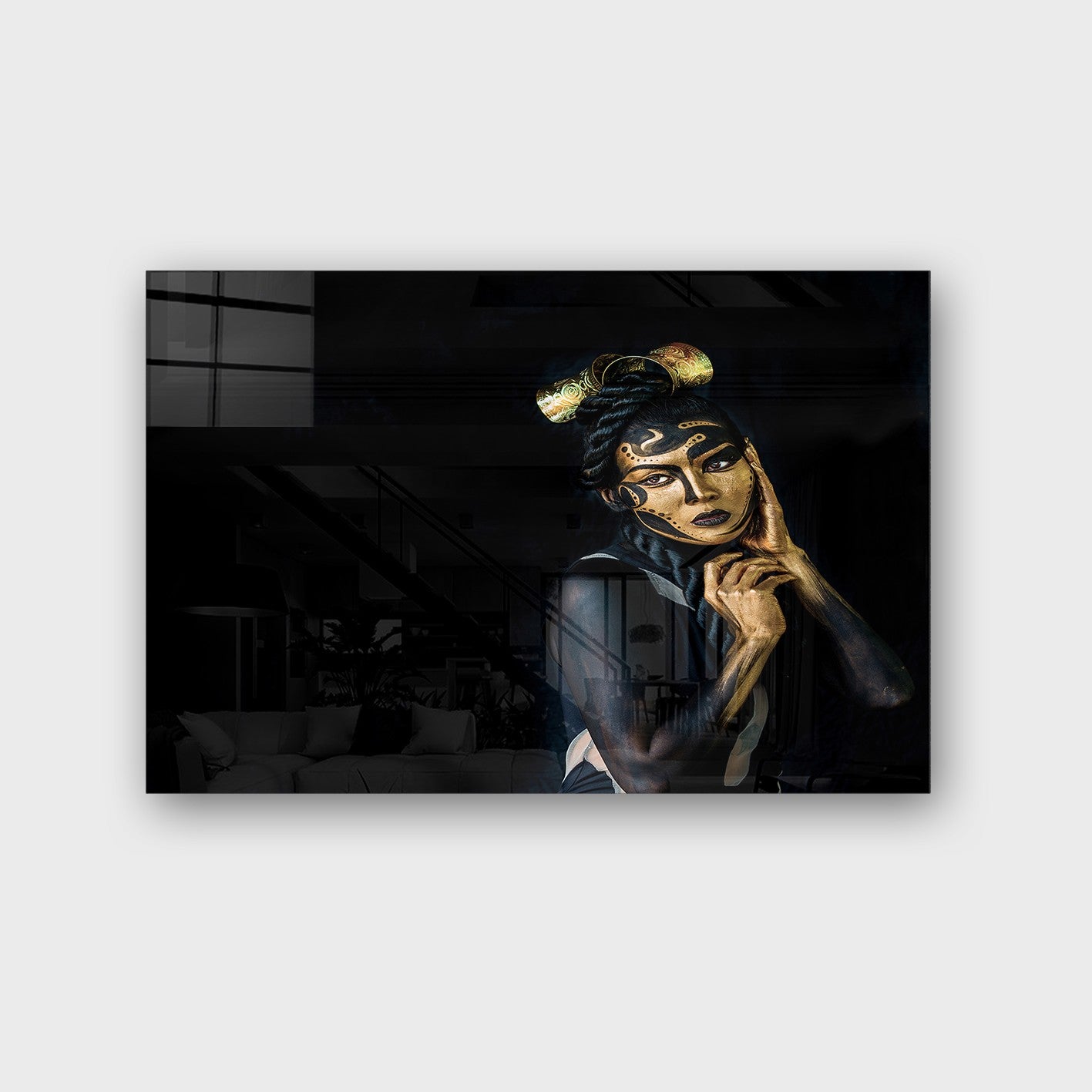 Quadro Decorativo em Vidro Temperado Multicolor 40x60cm - Arte Moderna para Parede