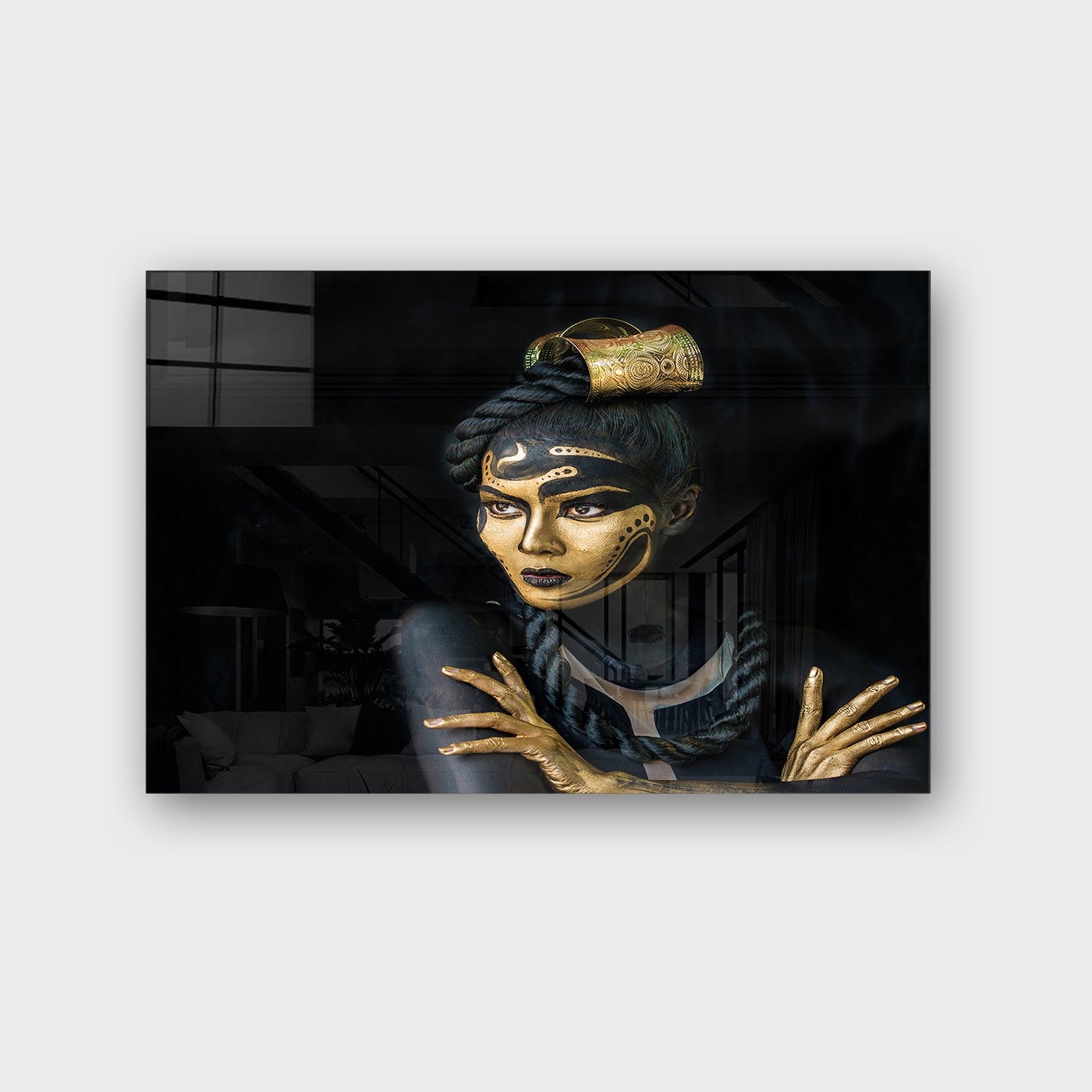 Quadro Decorativo em Vidro Temperado Multicolor 40x60cm - Arte Moderna para Parede