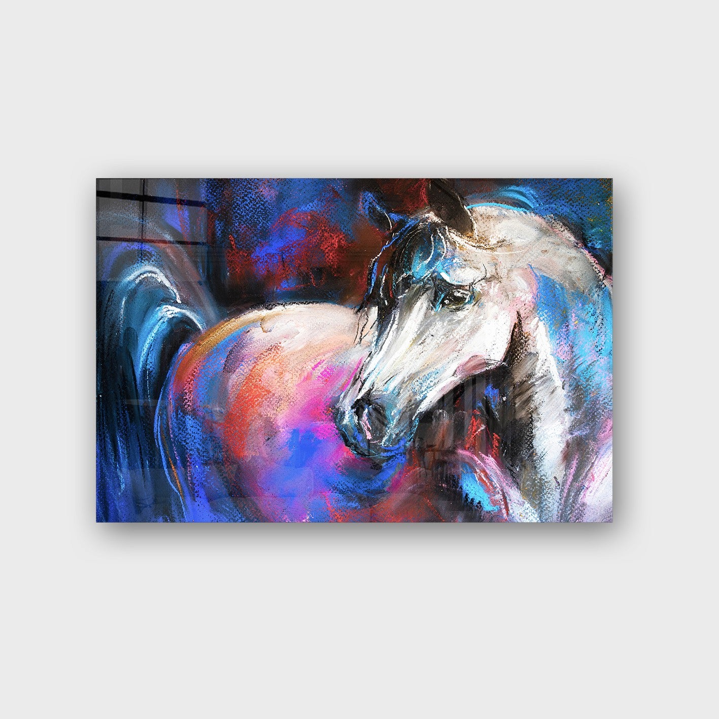 Quadro Decorativo em Vidro Temperado Multicolor 50x70cm - Arte Moderna para Parede