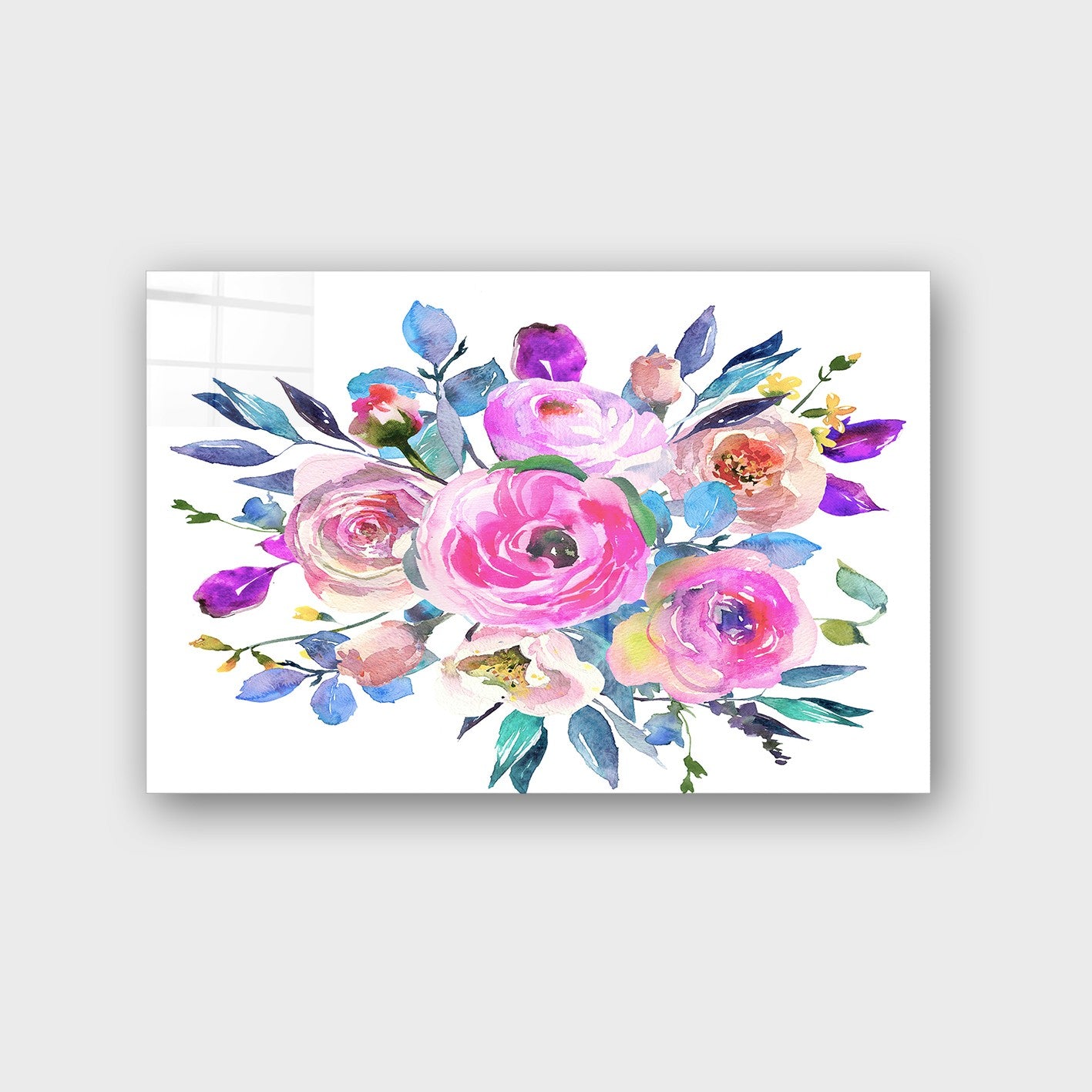 Quadro Decorativo em Vidro Temperado Multicolor 40x60cm - Arte Moderna para Parede