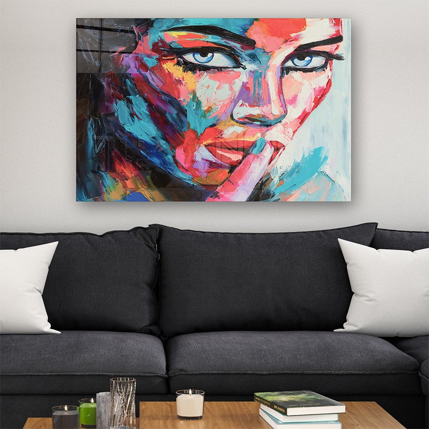 Quadro Decorativo em Vidro Temperado Multicolor 40x60cm - Arte Moderna para Parede