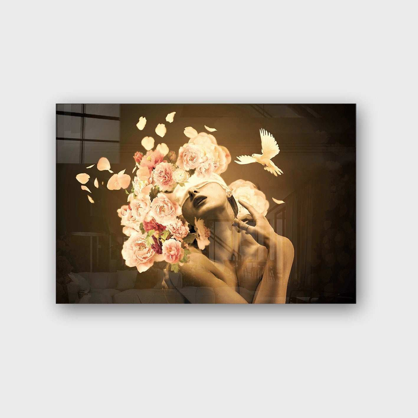 Quadro Decorativo em Vidro Temperado Multicolor 40x60cm - Arte Moderna para Parede