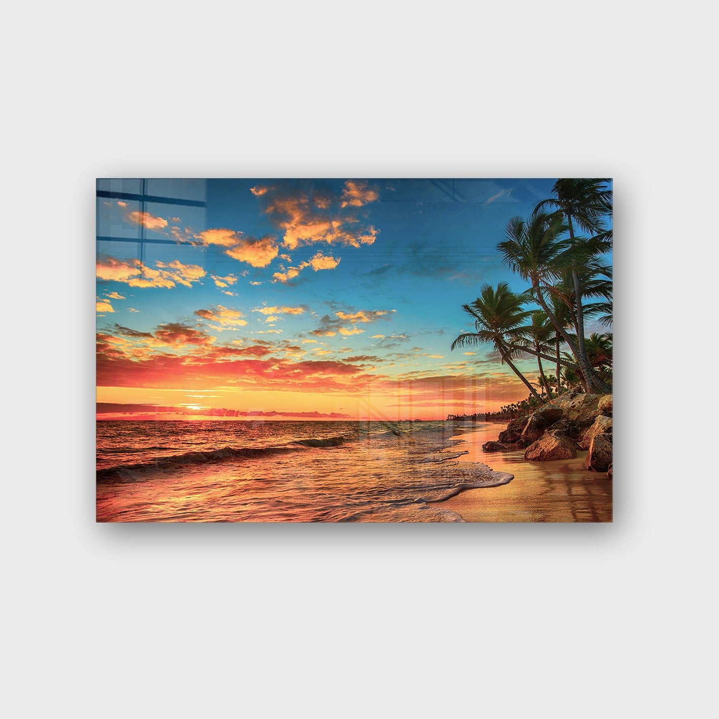 Quadro Decorativo em Vidro Temperado Multicolor 70x100cm - Arte Moderna para Parede