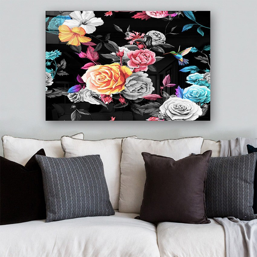 Quadro Decorativo em Vidro Temperado Multicolor 50x70cm - Arte Moderna para Parede