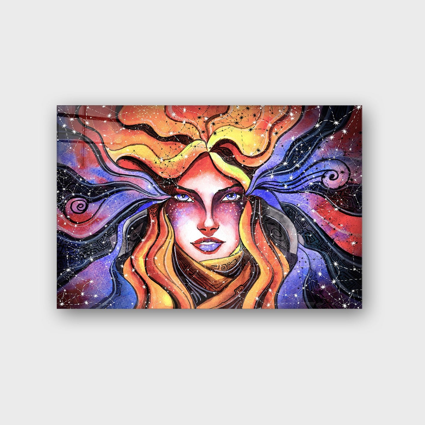 Quadro Decorativo em Vidro Temperado Multicolor 40x60cm - Arte Moderna para Parede