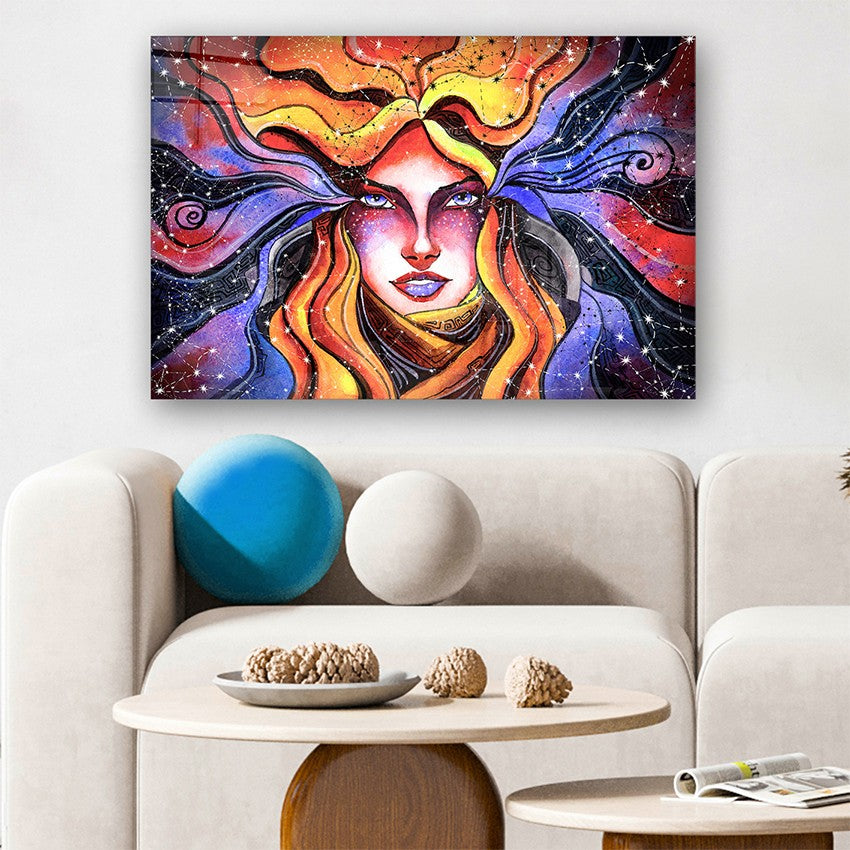 Quadro Decorativo em Vidro Temperado Multicolor 70x100cm - Arte Moderna para Parede