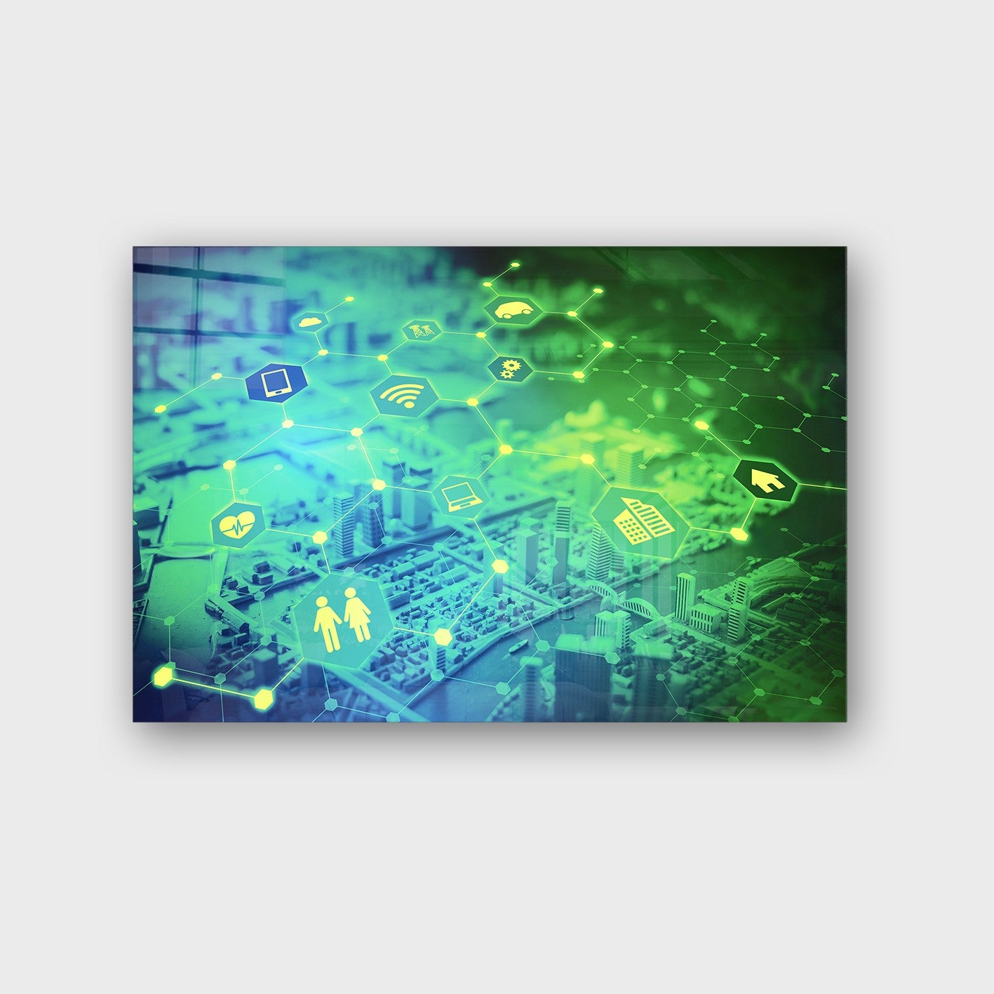 Quadro Decorativo em Vidro Temperado Multicolor 70x100cm - Arte Moderna para Parede