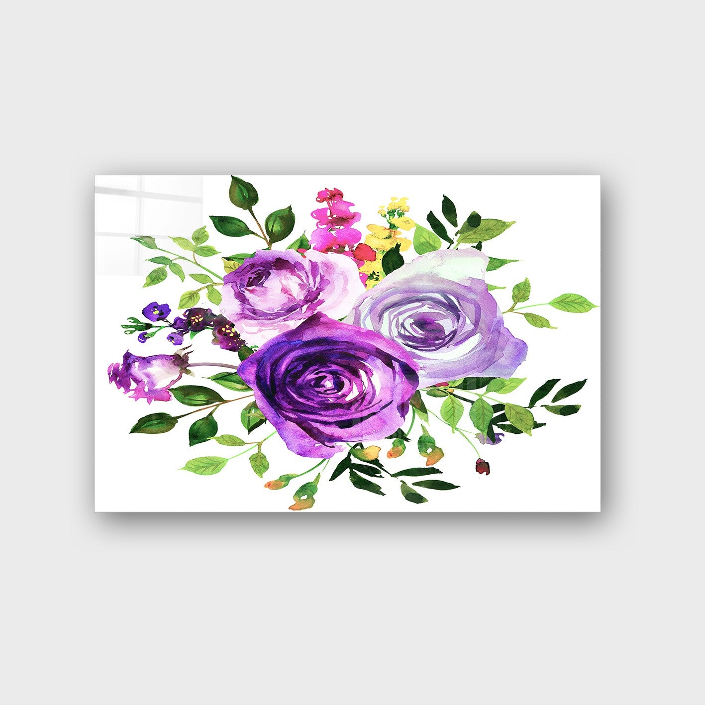 Quadro Decorativo em Vidro Temperado Multicolor 50x70cm - Arte Moderna para Parede