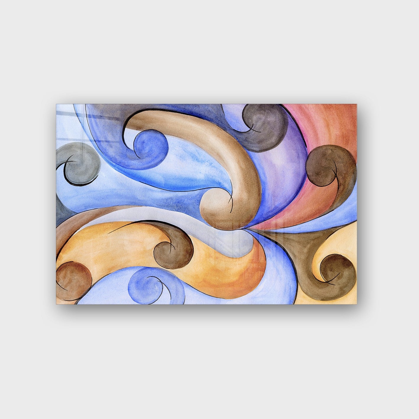 Quadro Decorativo em Vidro Temperado Multicolor 40x60cm - Arte Moderna para Parede