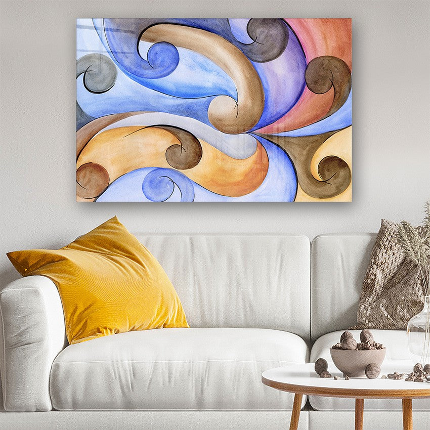 Quadro Decorativo em Vidro Temperado Multicolor 70x100cm - Arte Moderna para Parede