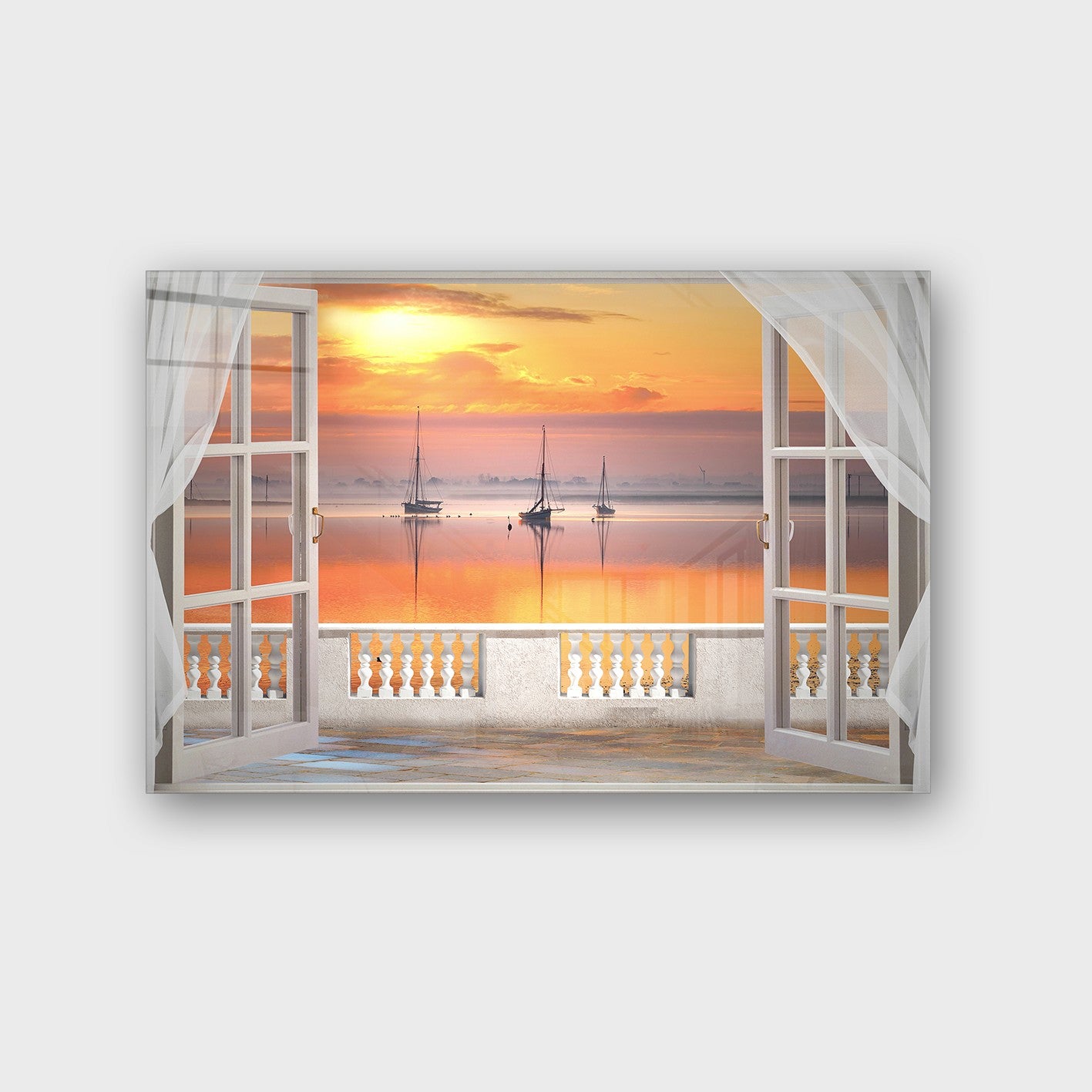 Quadro Decorativo em Vidro Temperado Multicolor 70x100cm - Arte Moderna para Parede