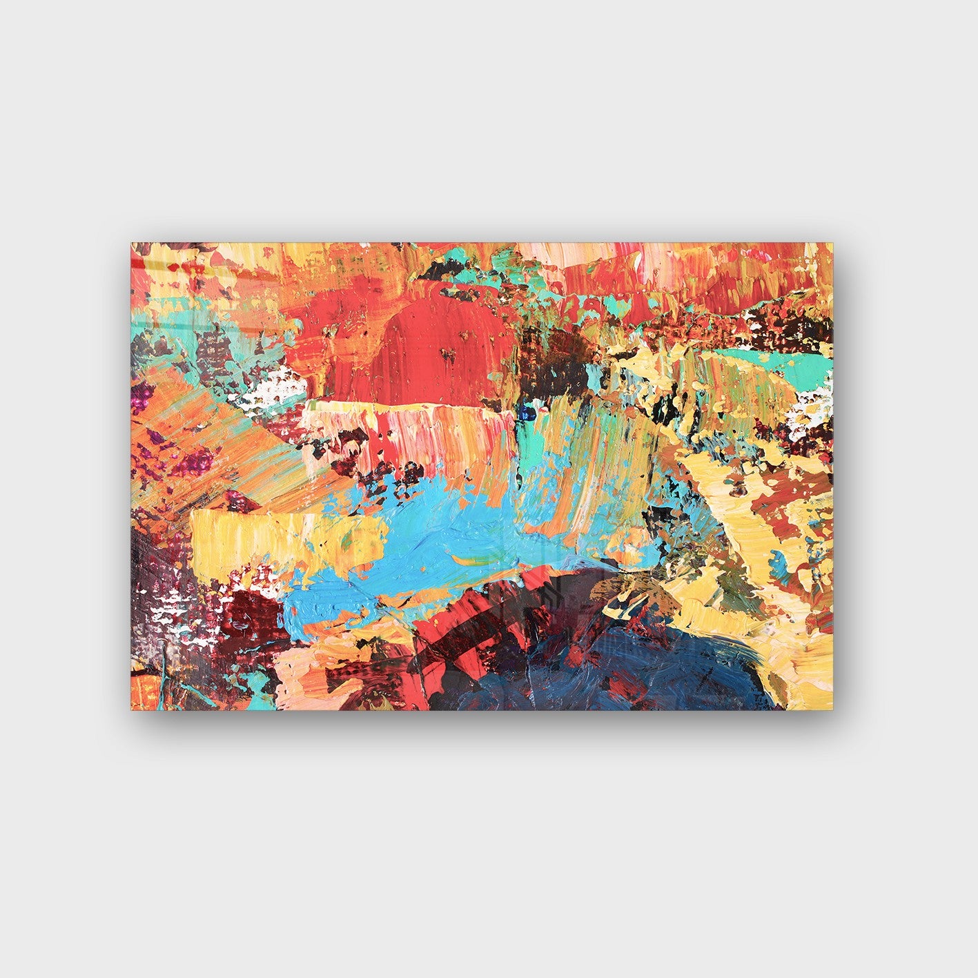 Quadro Decorativo em Vidro Temperado Multicolor 50x70cm - Arte Moderna para Parede