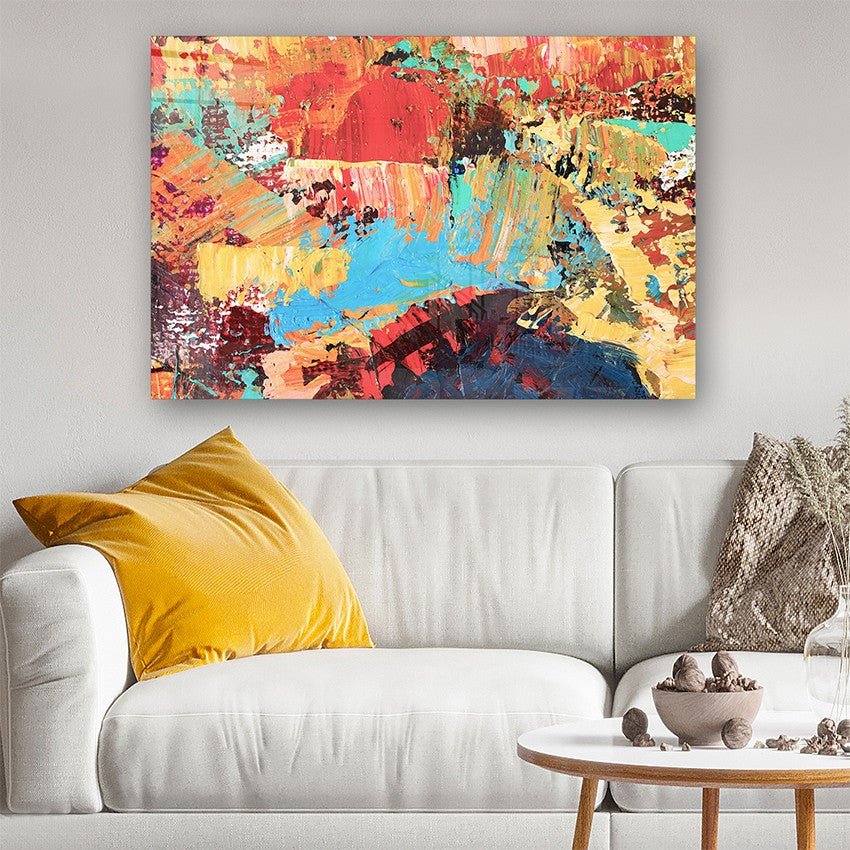 Quadro Decorativo em Vidro Temperado Multicolor 70x100cm - Arte Moderna para Parede