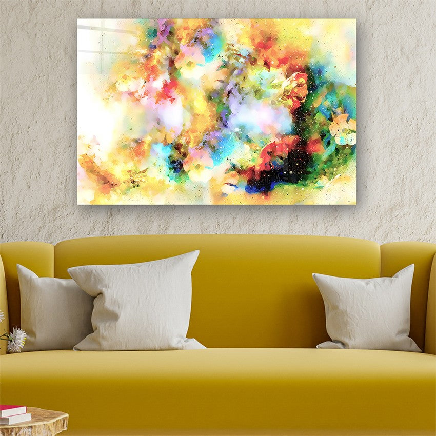 Quadro Decorativo em Vidro Temperado Multicolor 40x60cm - Arte Moderna para Parede