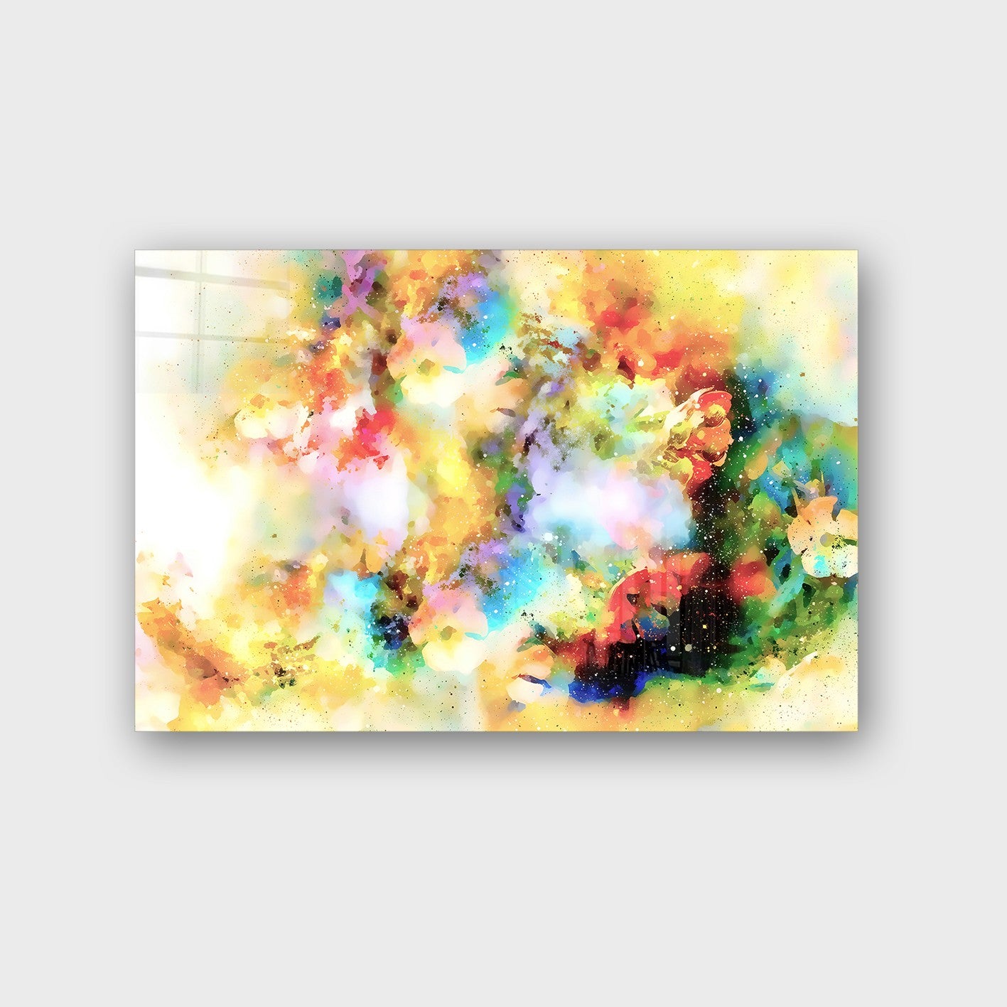 Quadro Decorativo em Vidro Temperado Multicolor 50x70cm - Arte Moderna para Parede