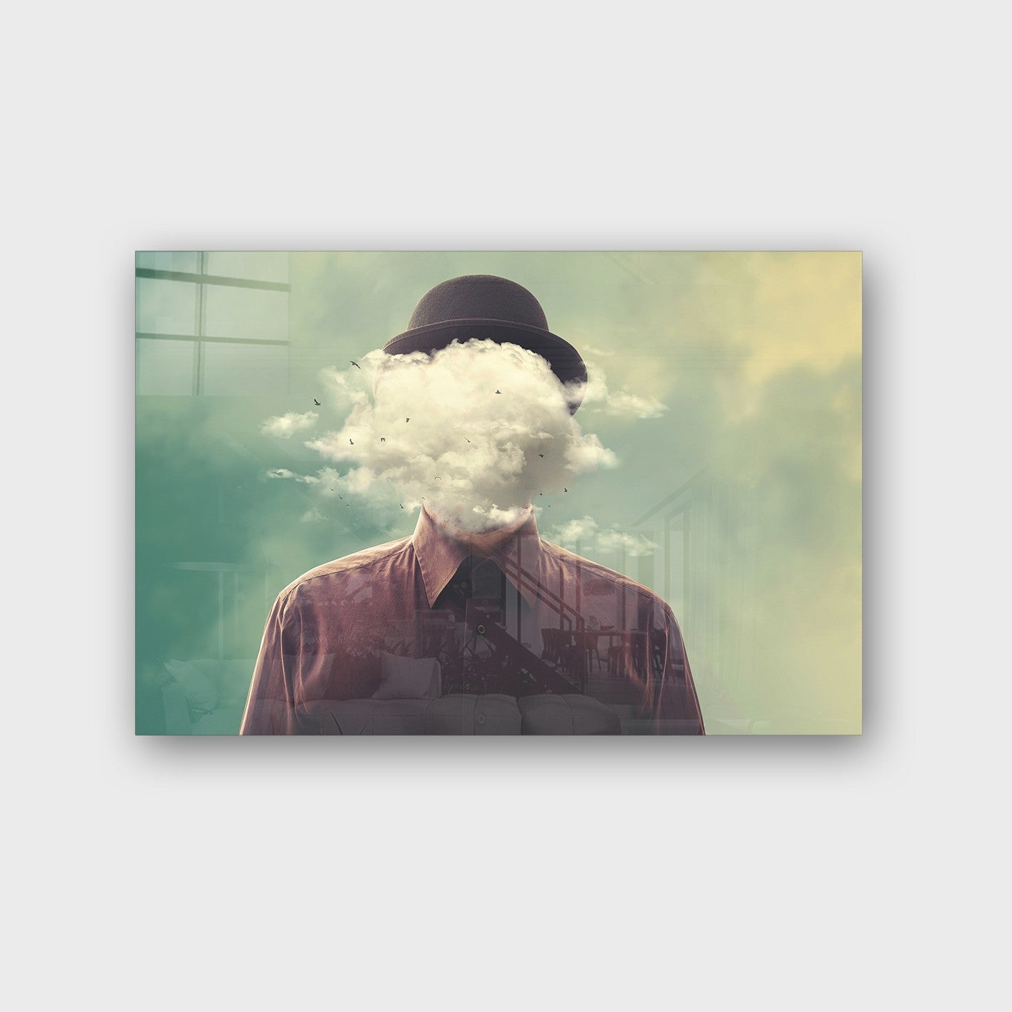 Quadro Decorativo em Vidro Temperado Multicolor 40x60cm - Arte Moderna para Parede