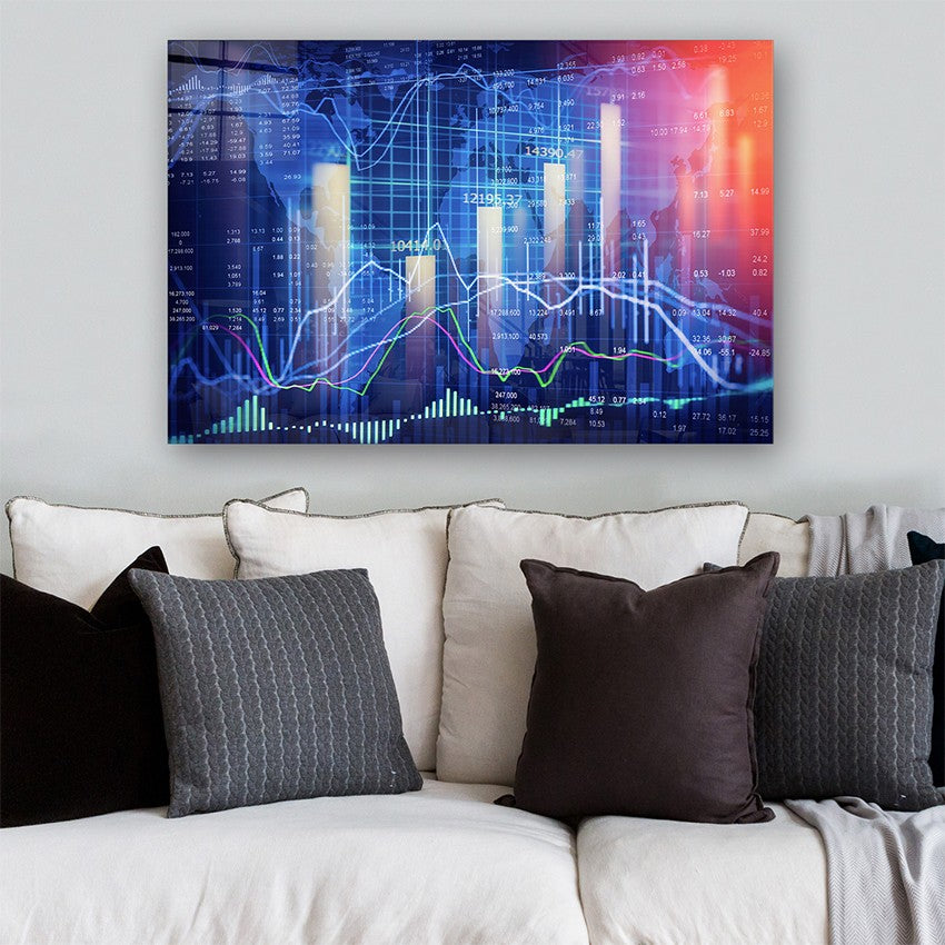 Quadro Decorativo em Vidro Temperado Multicolor 50x70cm - Arte Moderna para Parede
