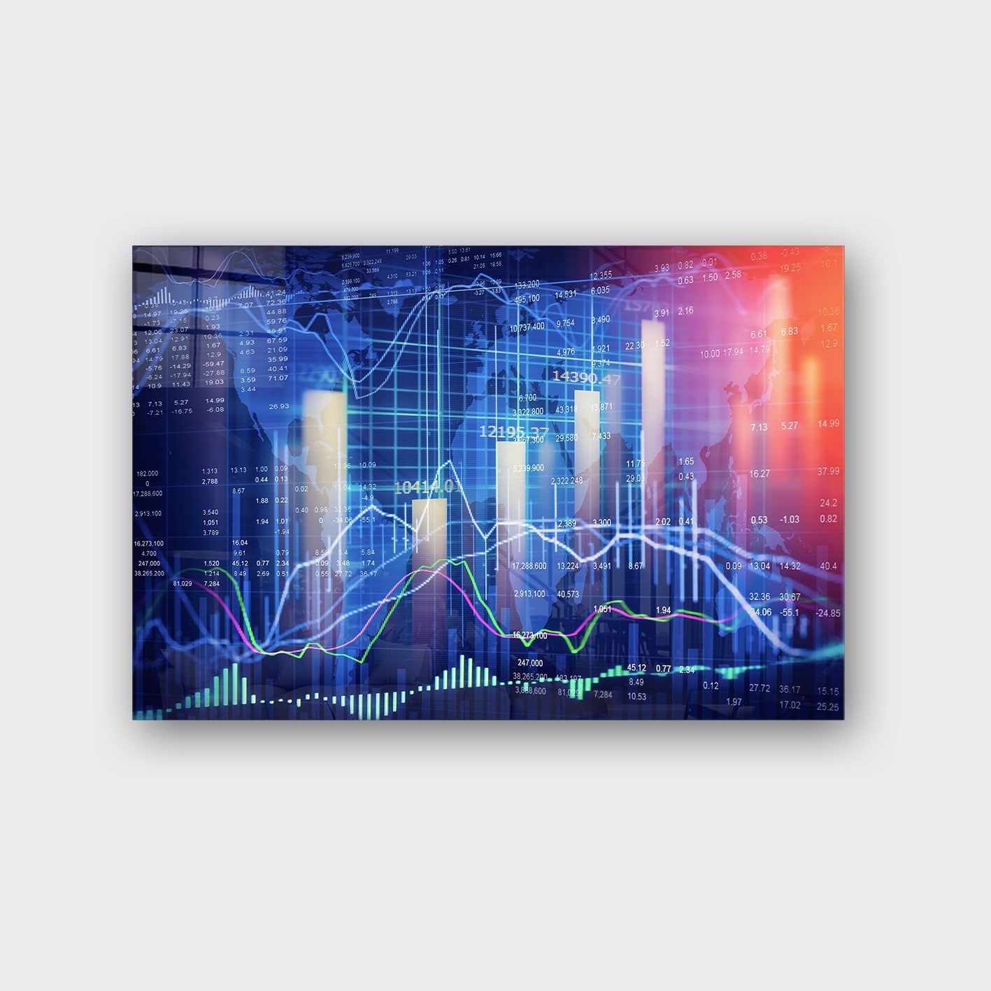 Quadro Decorativo em Vidro Temperado Multicolor 70x100cm - Arte Moderna para Parede