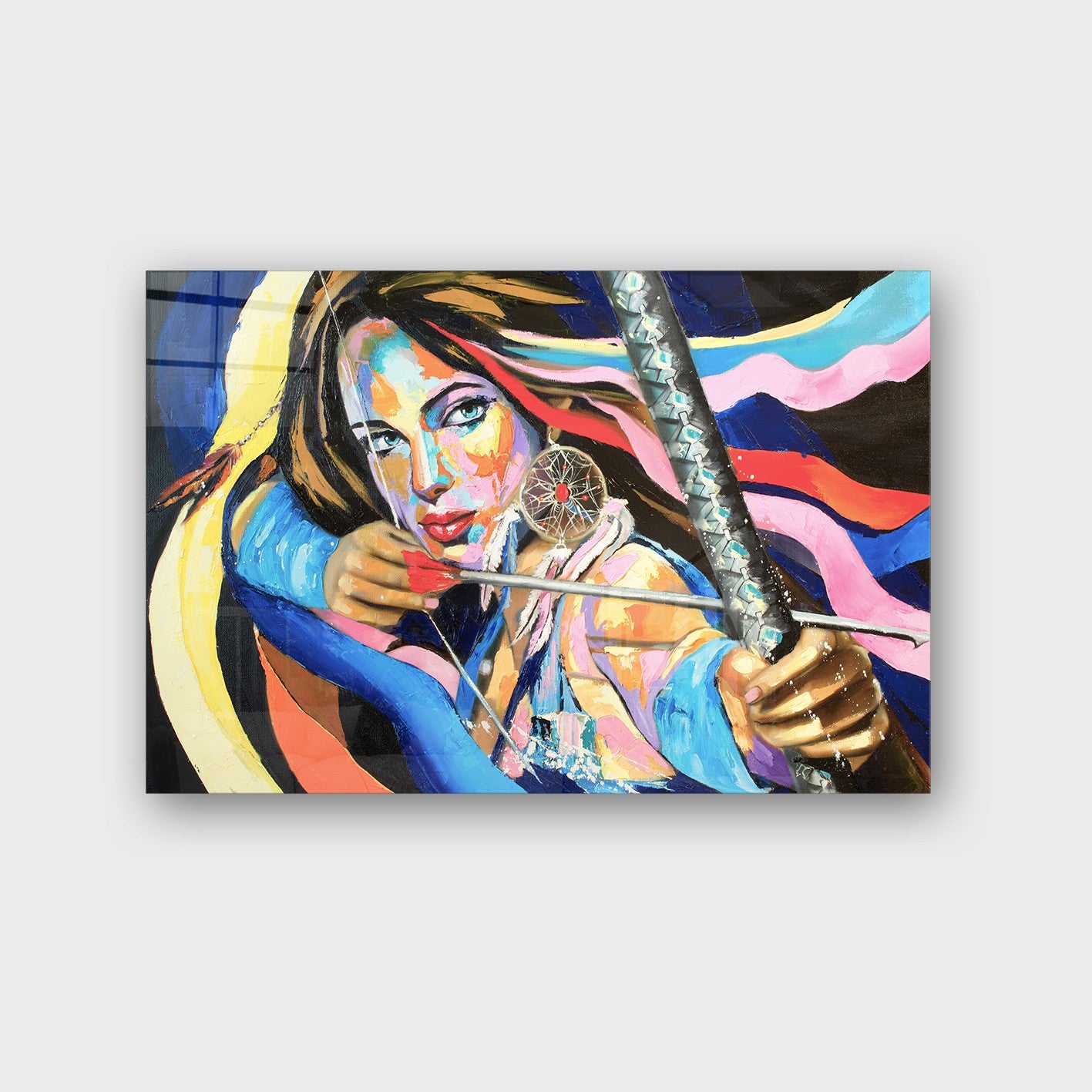 Quadro Decorativo em Vidro Temperado Multicolor 70x100cm - Arte Moderna para Parede