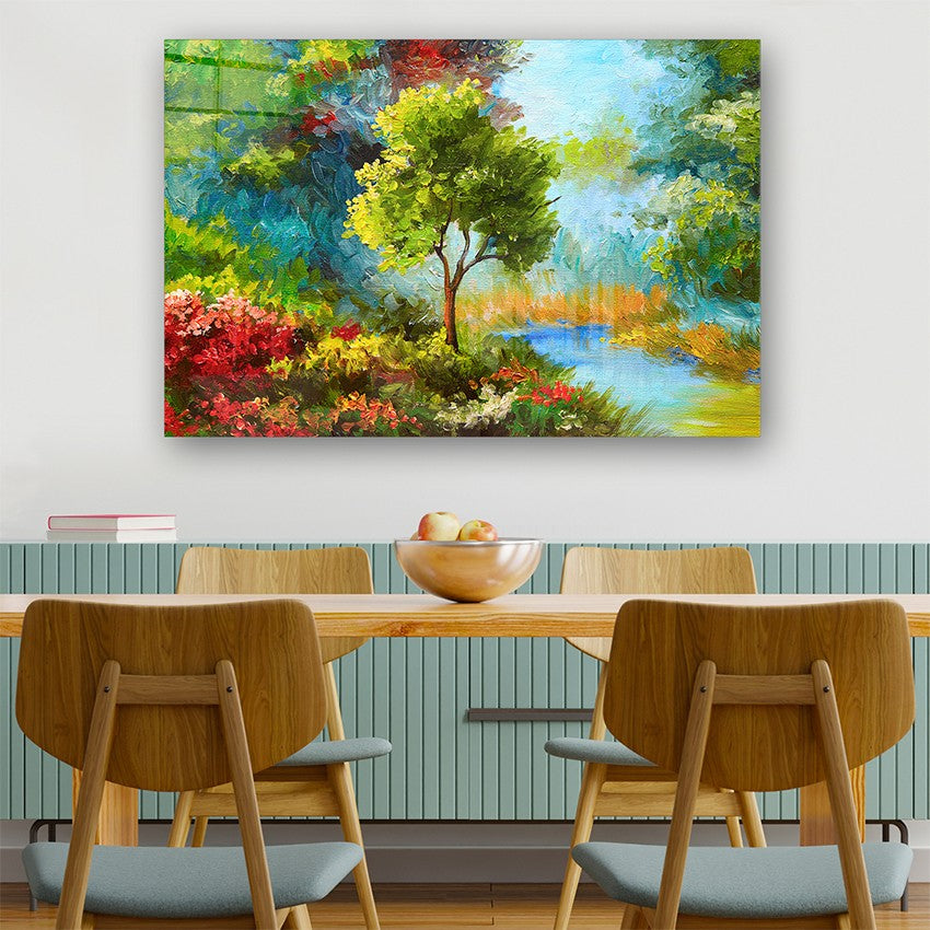 Quadro Decorativo em Vidro Temperado Multicolor 50x70cm - Arte Moderna para Parede