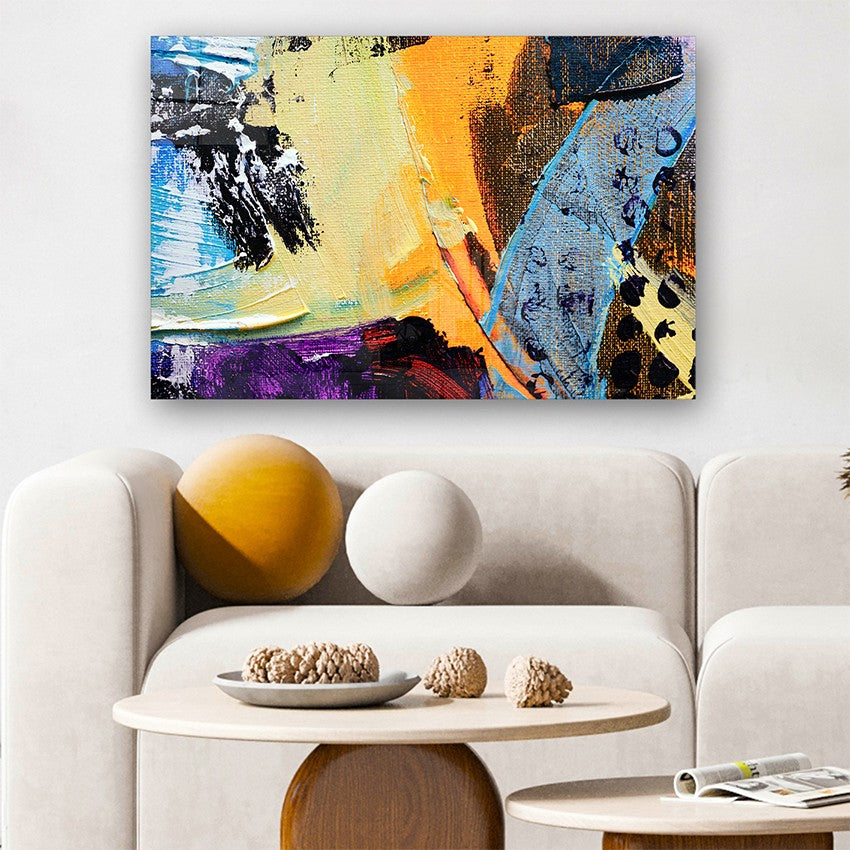Quadro Decorativo em Vidro Temperado Multicolor 70x100cm - Arte Moderna para Parede