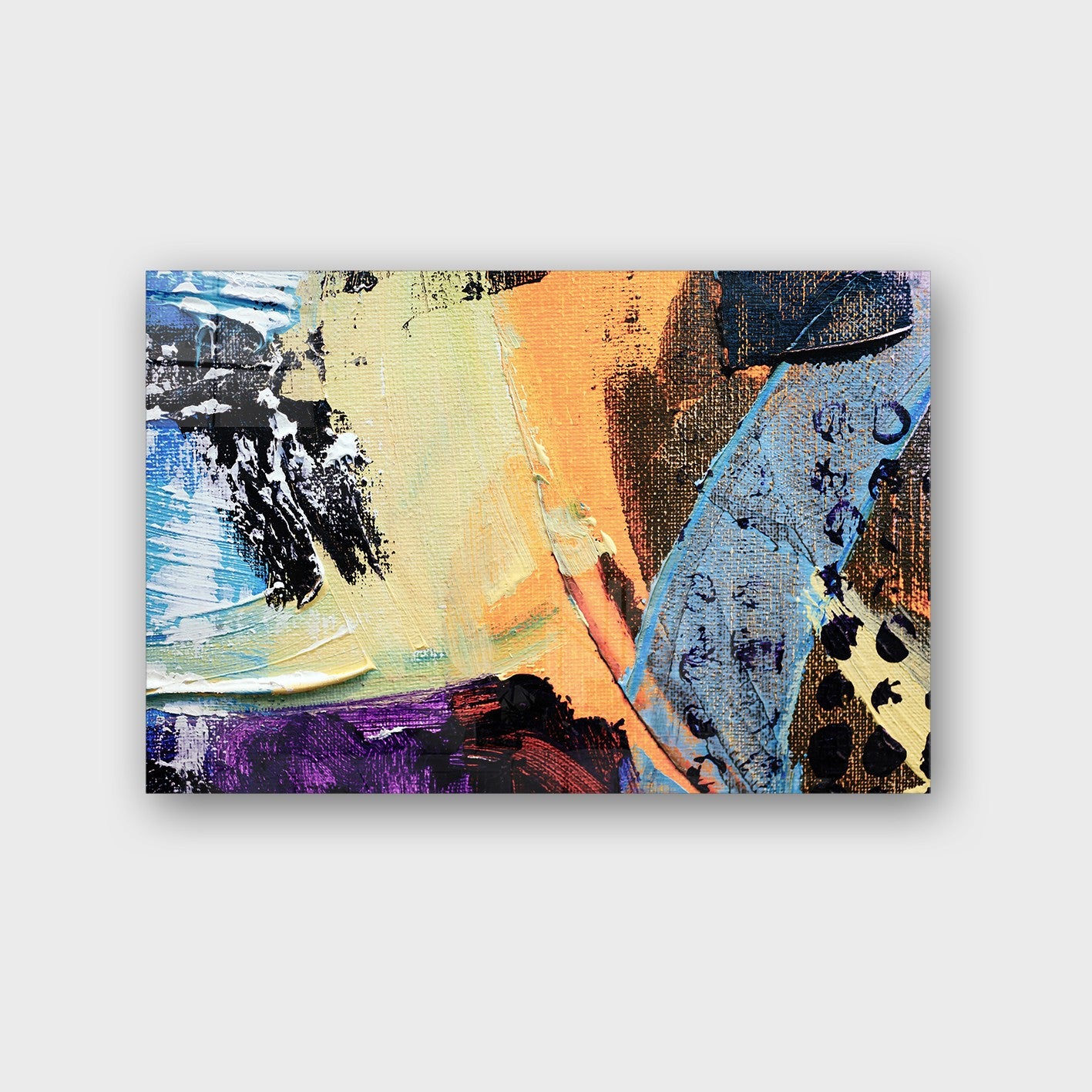 Quadro Decorativo em Vidro Temperado Multicolor 70x100cm - Arte Moderna para Parede