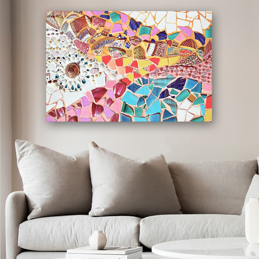 Quadro Decorativo em Vidro Temperado Multicolor 70x100cm - Arte Moderna para Parede