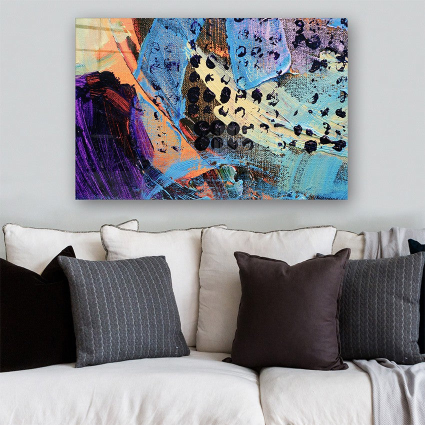 Quadro Decorativo em Vidro Temperado Multicolor 70x100cm - Arte Moderna para Parede