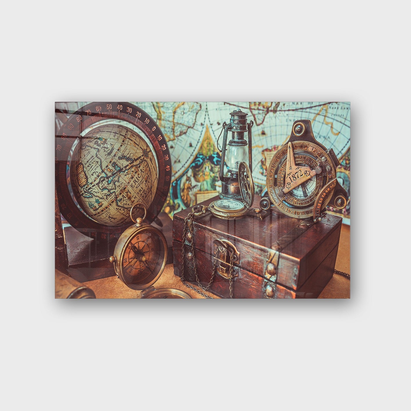 Quadro Decorativo em Vidro Temperado Multicolor 50x70cm - Arte Moderna para Parede