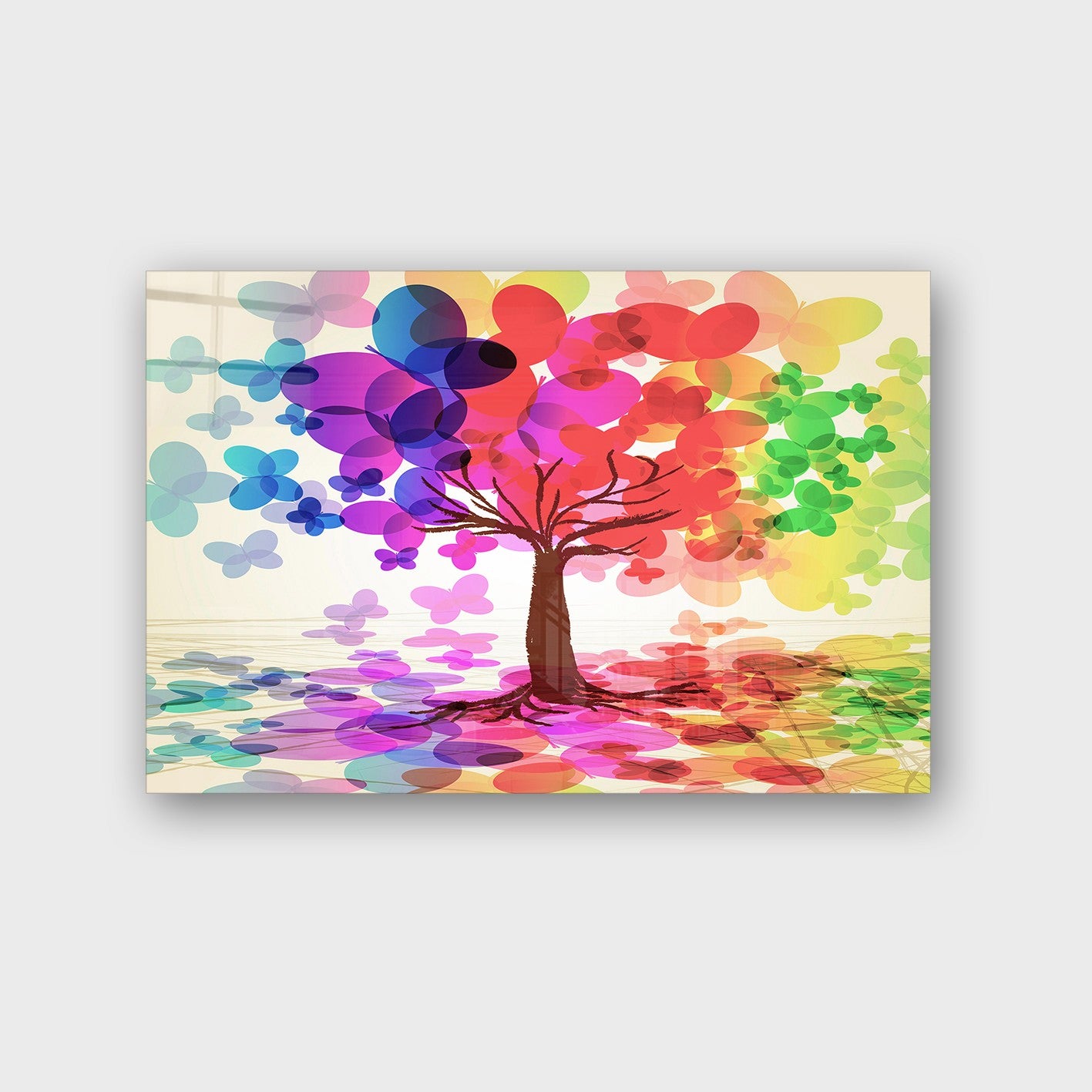 Quadro Decorativo em Vidro Temperado Multicolor 40x60cm - Arte Moderna para Parede