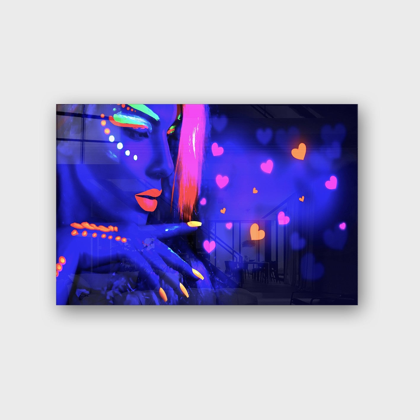 Quadro Decorativo em Vidro Temperado Multicolor 40x60cm - Arte Moderna para Parede