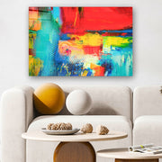 Quadro Decorativo em Vidro Temperado Multicolor 70x100cm - Arte Moderna para Parede