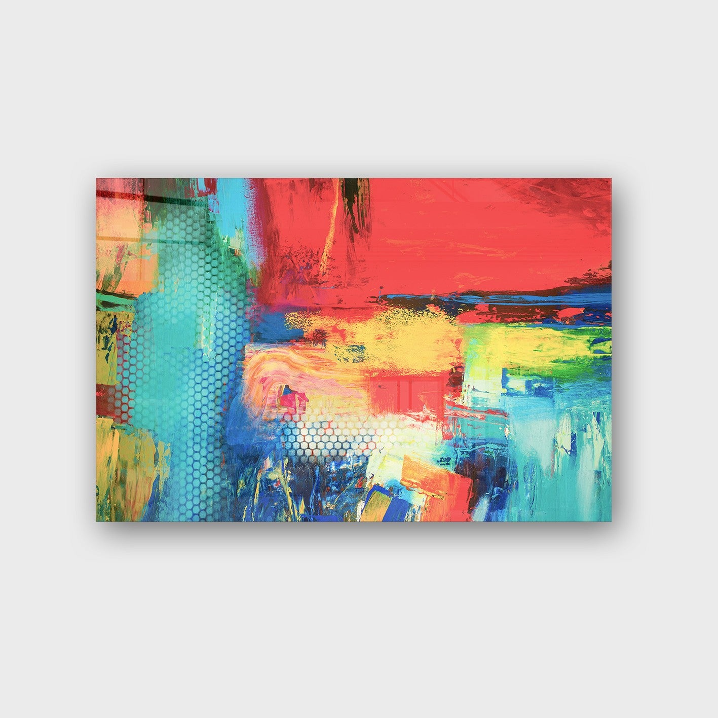 Quadro Decorativo em Vidro Temperado Multicolor 70x100cm - Arte Moderna para Parede