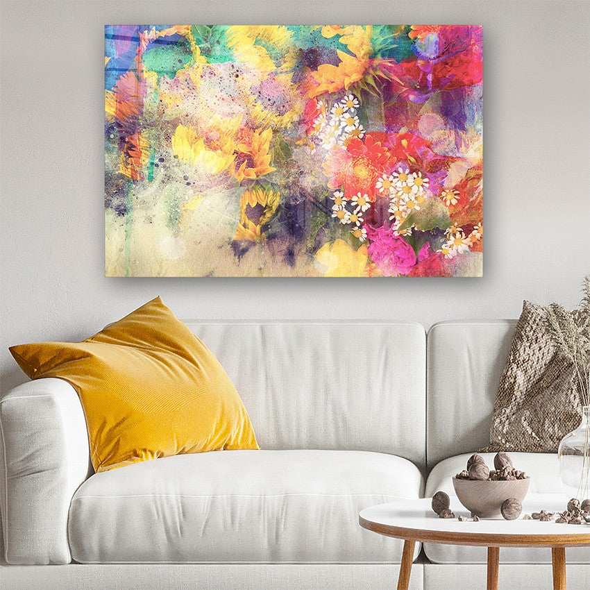 Quadro Decorativo em Vidro Temperado Multicolor 40x60cm - Arte Moderna para Parede