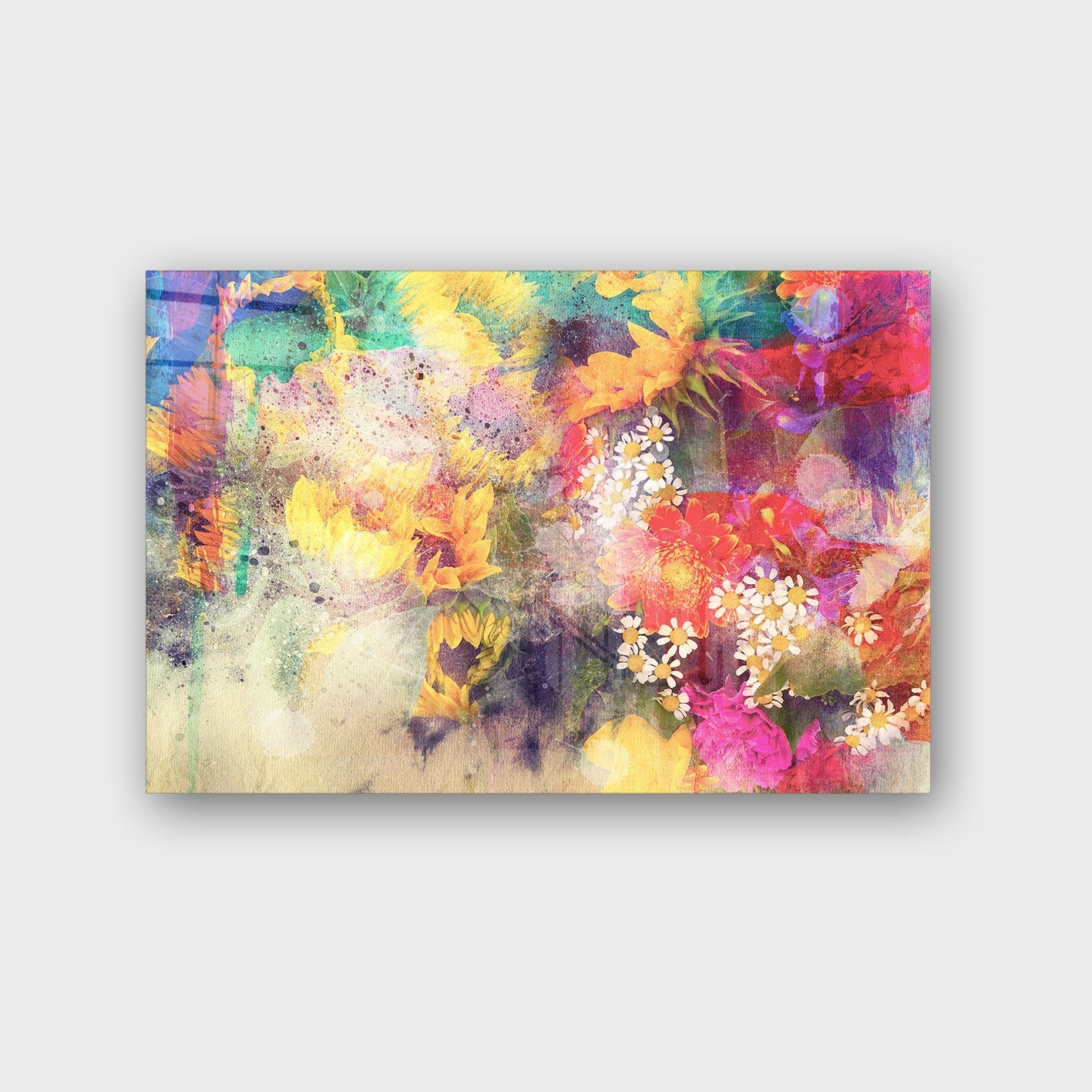 Quadro Decorativo em Vidro Temperado Multicolor 40x60cm - Arte Moderna para Parede