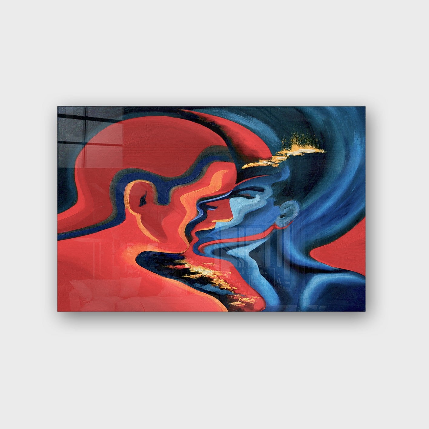 Quadro Decorativo em Vidro Temperado Multicolor 50x70cm - Arte Moderna para Parede