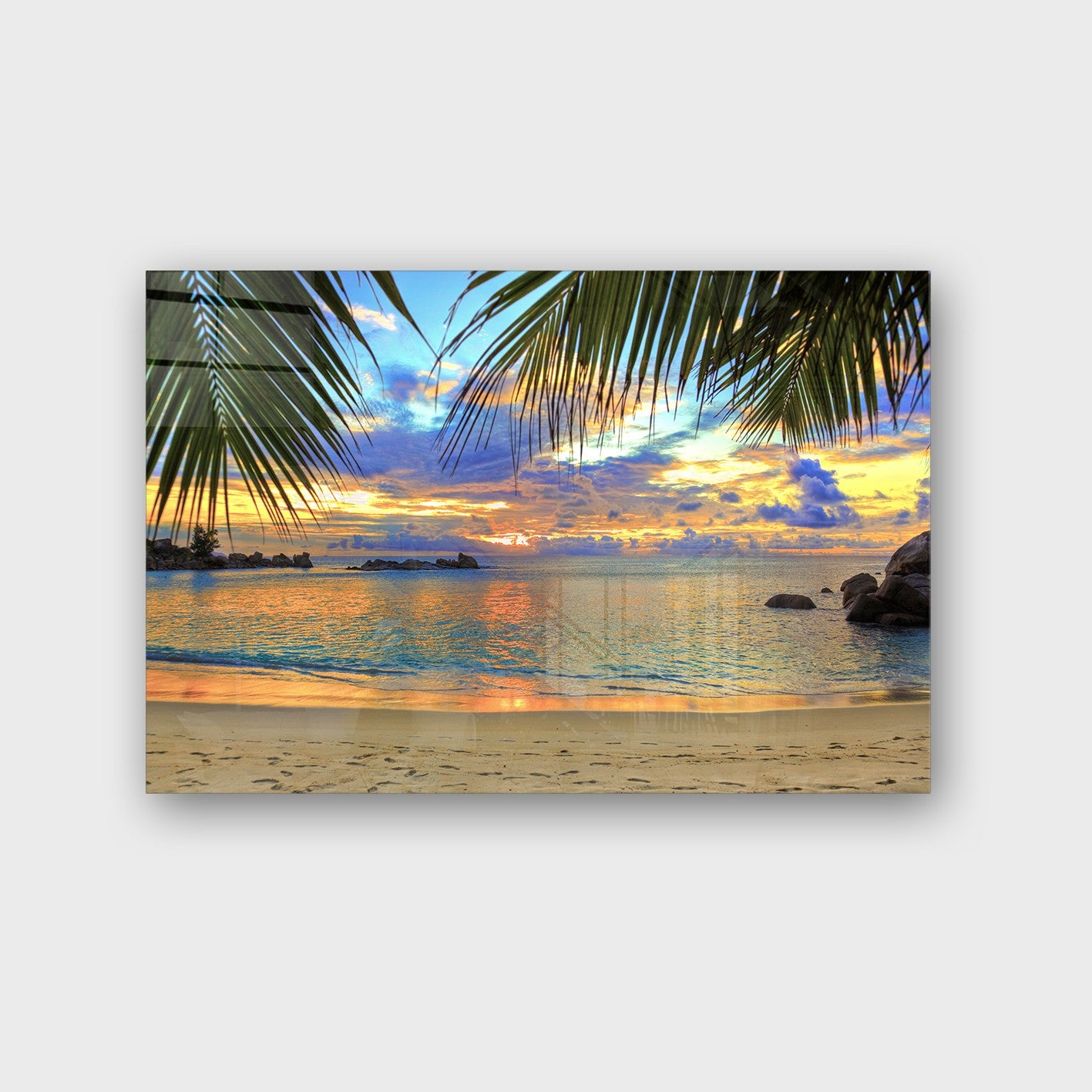 Quadro Decorativo em Vidro Temperado Multicolor 40x60cm - Arte Moderna para Parede