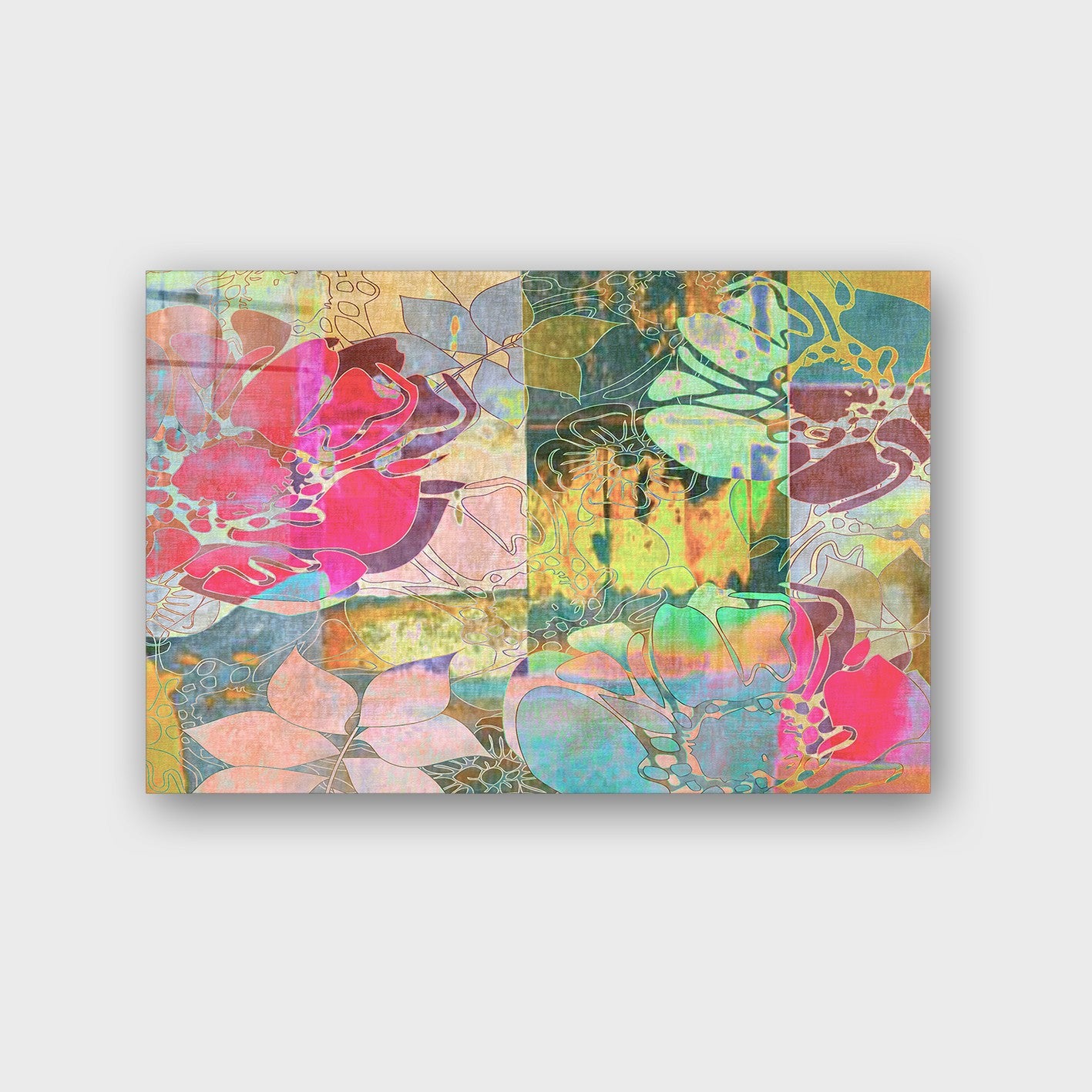 Quadro Decorativo em Vidro Temperado Multicolor 40x60cm - Arte Moderna para Parede