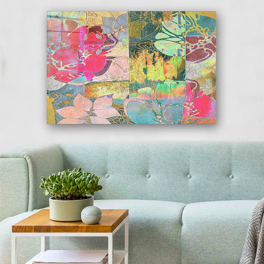 Quadro Decorativo em Vidro Temperado Multicolor 50x70cm - Arte Moderna para Parede