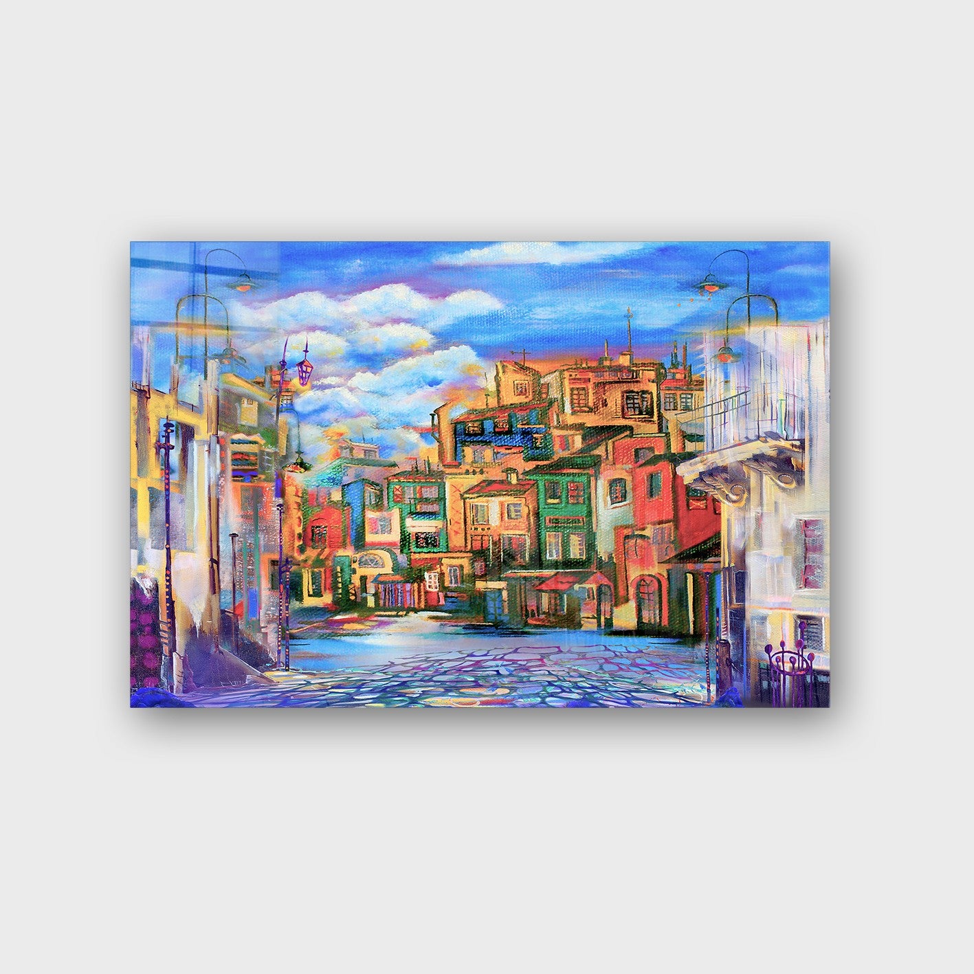 Quadro Decorativo em Vidro Temperado Multicolor 50x70cm - Arte Moderna para Parede