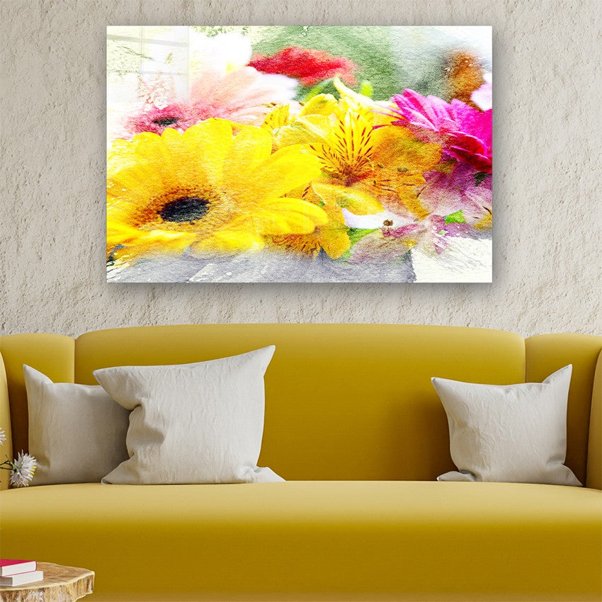 Quadro Decorativo em Vidro Temperado Multicolor 70x100cm - Arte Moderna para Parede