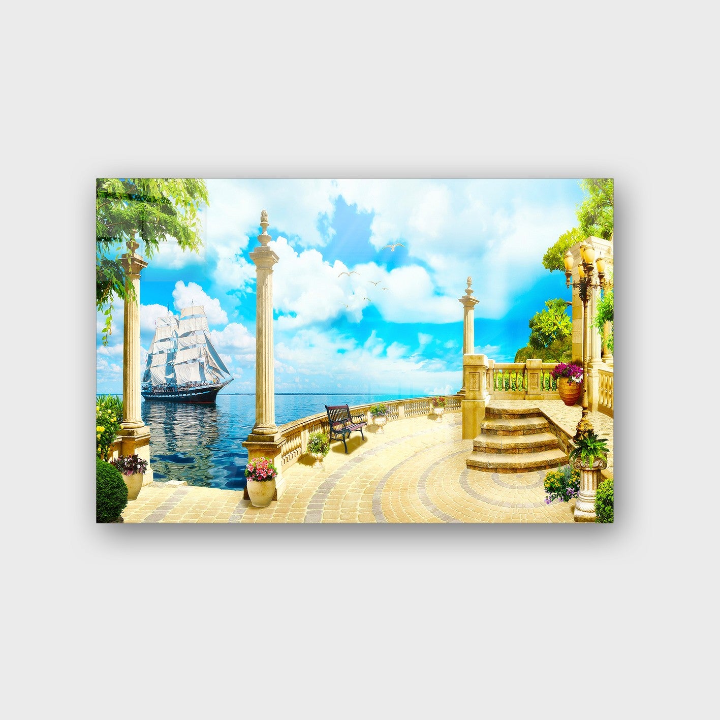 Quadro Decorativo em Vidro Temperado Multicolor 40x60cm - Arte Moderna para Parede