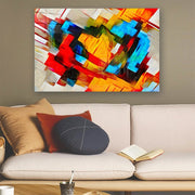 Quadro Decorativo em Vidro Temperado Multicolor 50x70cm - Arte Moderna para Parede