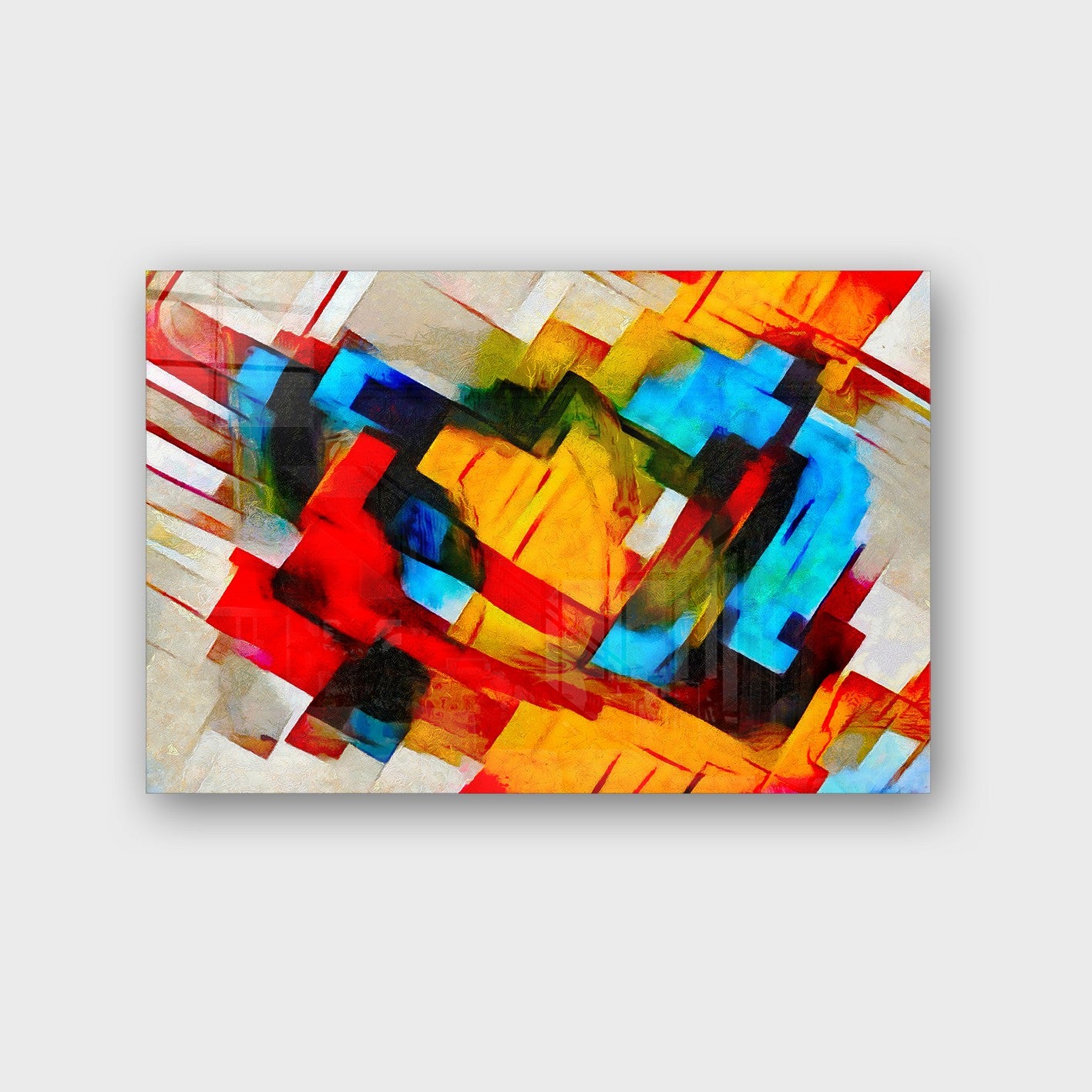 Quadro Decorativo em Vidro Temperado Multicolor 70x100cm - Arte Moderna para Parede