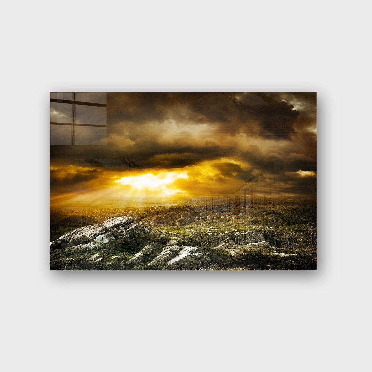 Quadro Decorativo em Vidro Temperado Multicolor 40x60cm - Arte Moderna para Parede