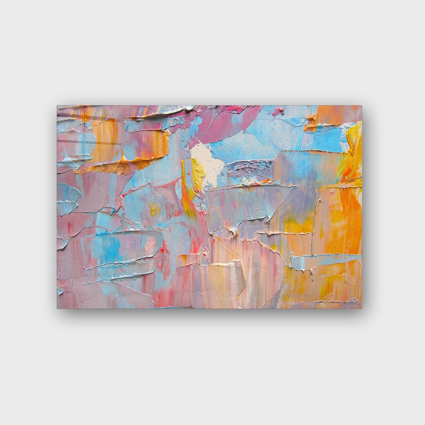 Quadro Decorativo em Vidro Temperado Multicolor 40x60cm - Arte Moderna para Parede